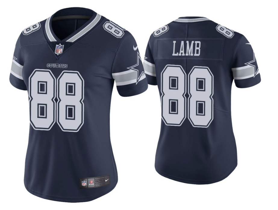 Women's Dallas Cowboys #88 CeeDee Lamb Navy Vapor Untouchable Limited Stitched Jersey（Run Small）